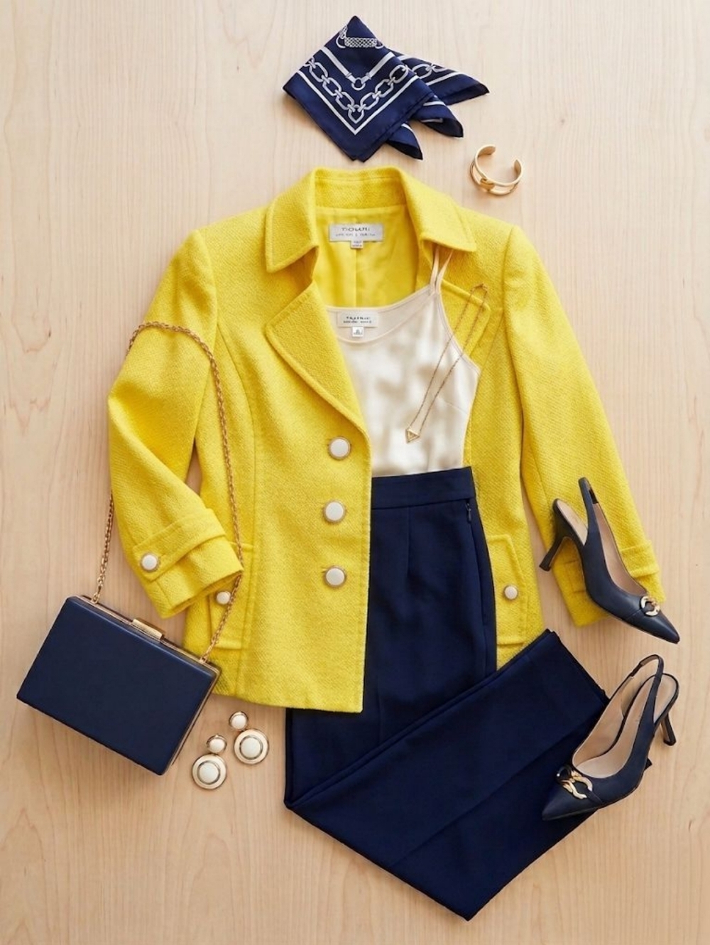 💛EUC Tahari ASL Bright Yellow Textured Blazer Jacket, Size 4